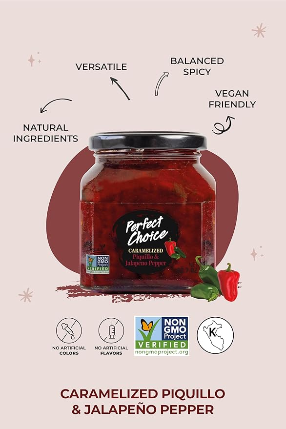 Perfect Choice Caramelized Red Pepper & Jalapeño - Sweet & Slightly Spicy Spread Ready-to-serve Dip - 12.7 oz. (pack of 3)