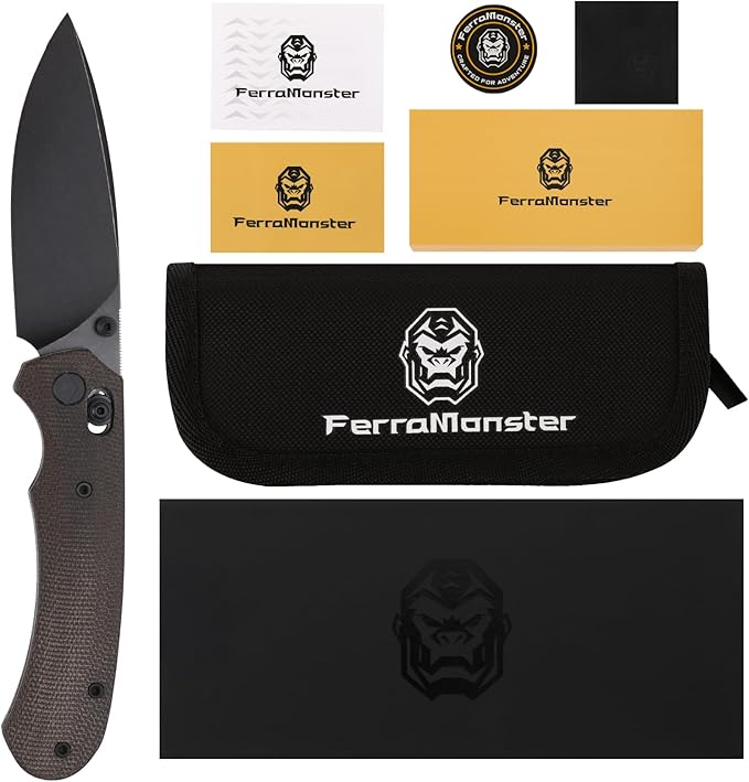 Folding Knife,Pocket Knife,3.31??154CM Blade,Erogonomic Canvas Micarta Handle,Survival Camping Knife with Pocket Clip,EDC Knife for Camping Hunting Hiking Survival,Green