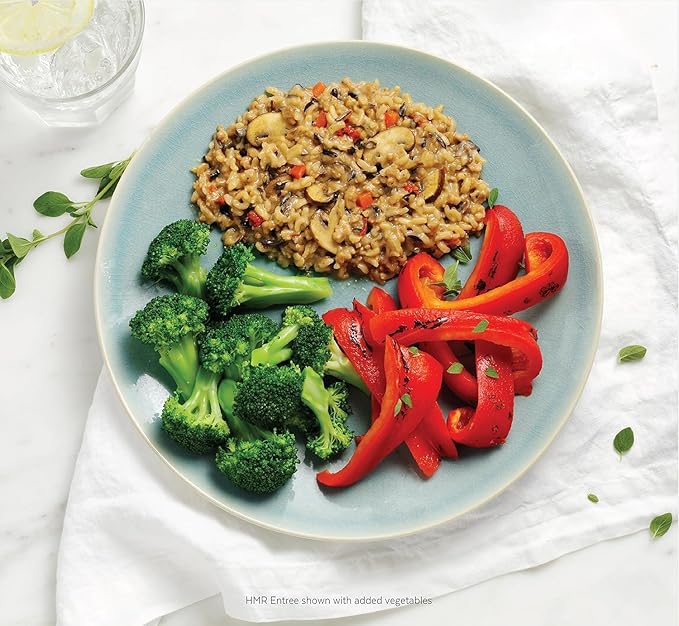 HMR Mushroom Risotto Entrée | Pre-packaged Lunch or Dinner to Support Weight Loss | Ready to Eat | Vegetarian | 12g of Protein | Low Calorie Food | 8oz Serving per Meal | Pack of 3