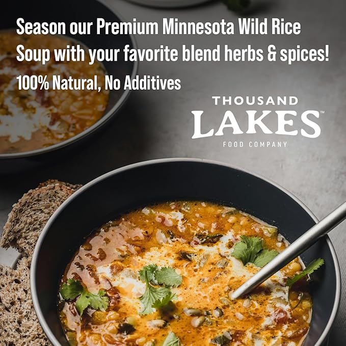 Thousand Lakes Minnesota Wild Rice Soup Mix with Vegetables - 1 pound | Fat Free | 20+ Servings | 100% Natural | Vegetarian