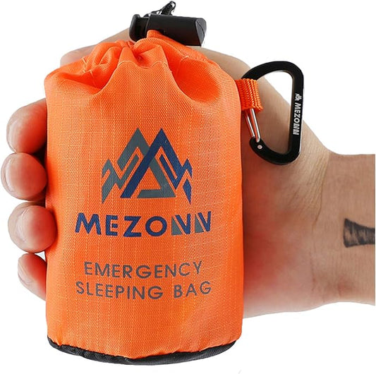 Emergency Sleeping Bag Survival Bivy Sack Use as Emergency Blanket Lightweight Survival Gear for Outdoor Hiking Camping Keep Warm After Earthquakes, Hurricanes and Other disasters