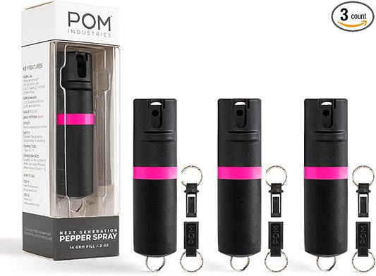 POM Pepper Spray Keychain, Quick Key Release for Instant Access, Flip Top Safety, Maximum Strength