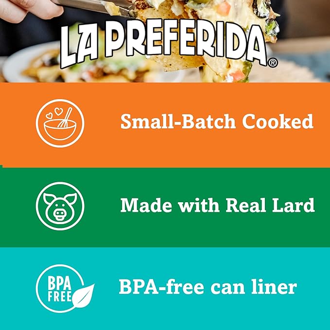 La Preferida Chorizo Refried Beans (Made with Real Pork & Beef, No Preservatives) ??Heat & Serve for an Instant Side Dish or Add to Enchiladas, Tostadas & More,16 oz. (Pack of 12)