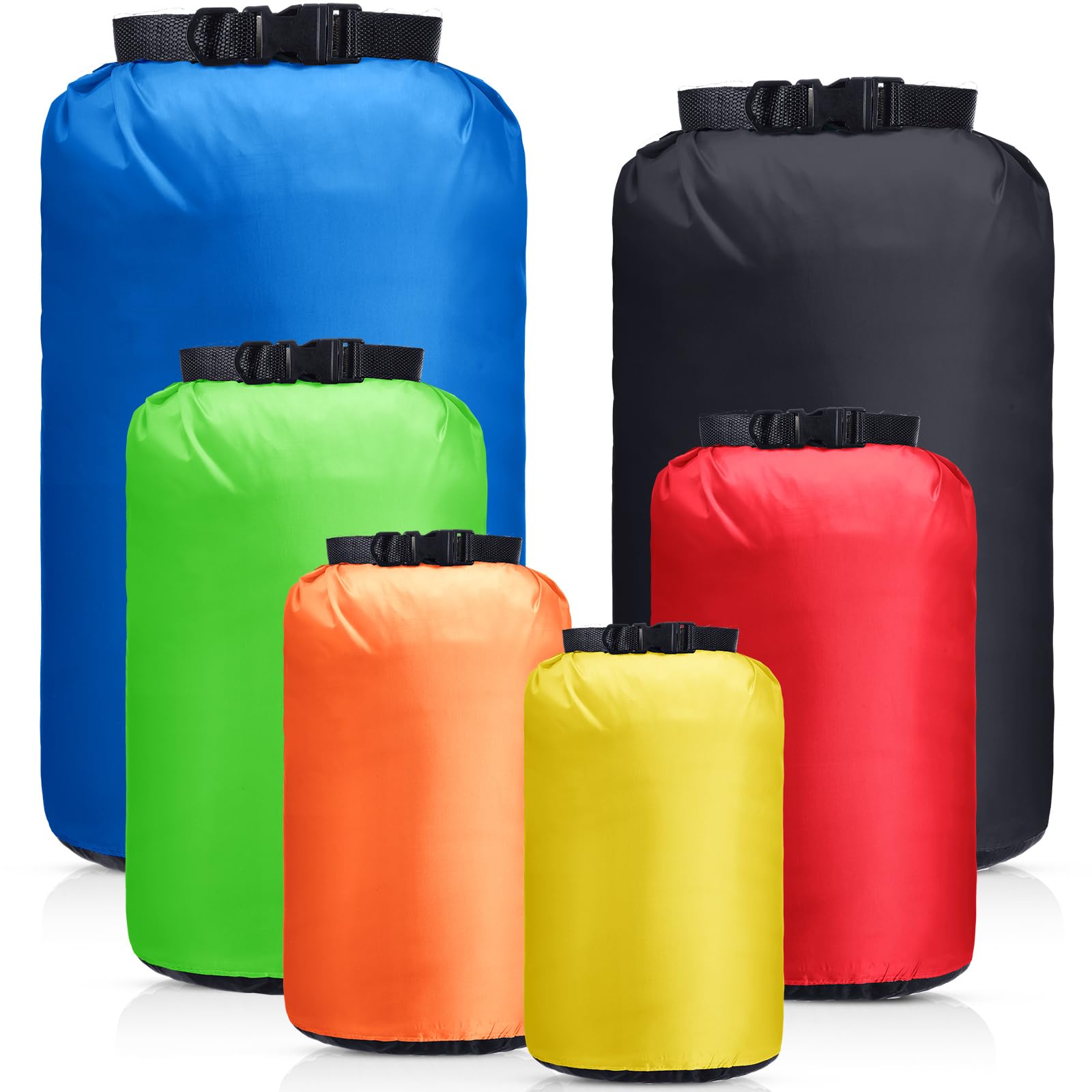 GliCraft 6 Pcs Waterproof Dry Bag Set for Kayaking & Camping,Bright