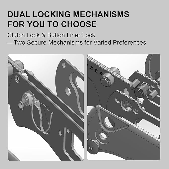 Kizer Drop Bear 2 Pocket Knife, 2.96" Nitro-V Sheepsfoot Blade Folding Knife with Blue Richlite Handle, Button Liner Lock EDC Knives with Jimping on Spine for Men Women V3619.2CS1