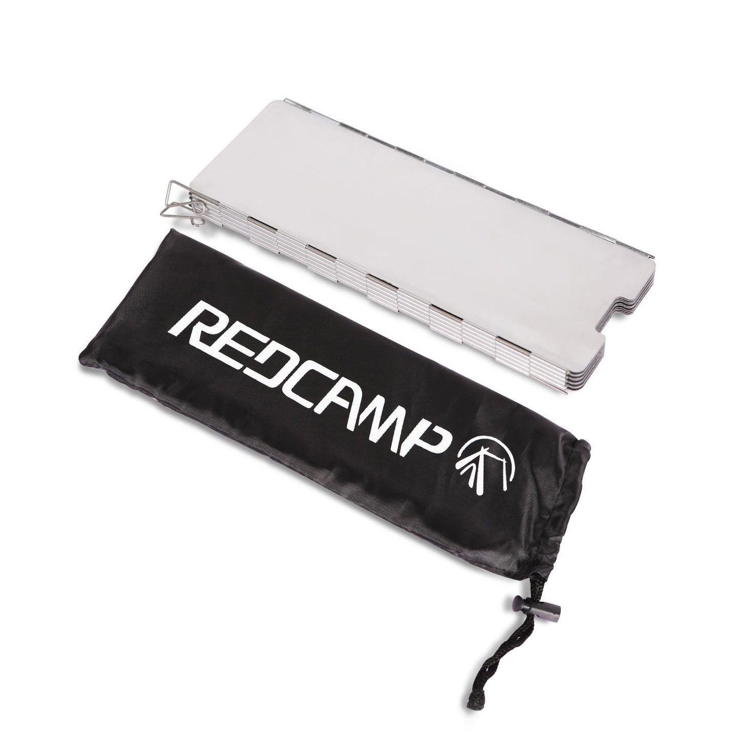 REDCAMP Folding Outdoor Stove Windscreen, 12 Plates Aluminum Camping Stove Windshield with Carrying