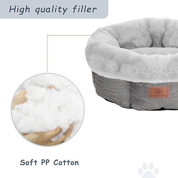 WINDRACING Cat Beds for Indoor Cats, Dog Bed for Small Dogs Breeds, Soft Kennel Bed, Comfy Durable Pet Sleeping Bed, Washable Roun Cat Bed & Non-Slip Bottom, Size 20" L x 20" W x 8" Th