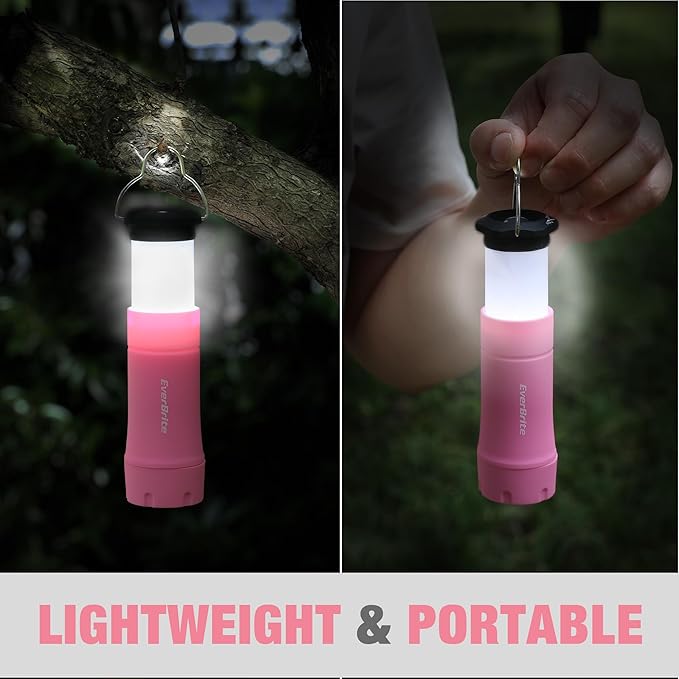 EverBrite 2-in-1 Mini Lanterns and Flashlights, Zoomable Flashlight Lantern Combo with 3 Modes, Camping Essentials, 2PC Battery Powered Lantern for Hurricane, Hiking, Home, Emergency