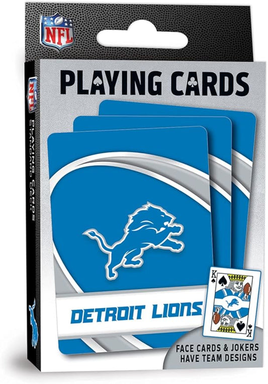 MasterPieces - NFL Playing Cards, Officially Licensed Detroit Lions Football Deck, Family Games for Adults and Kids, Standard Index