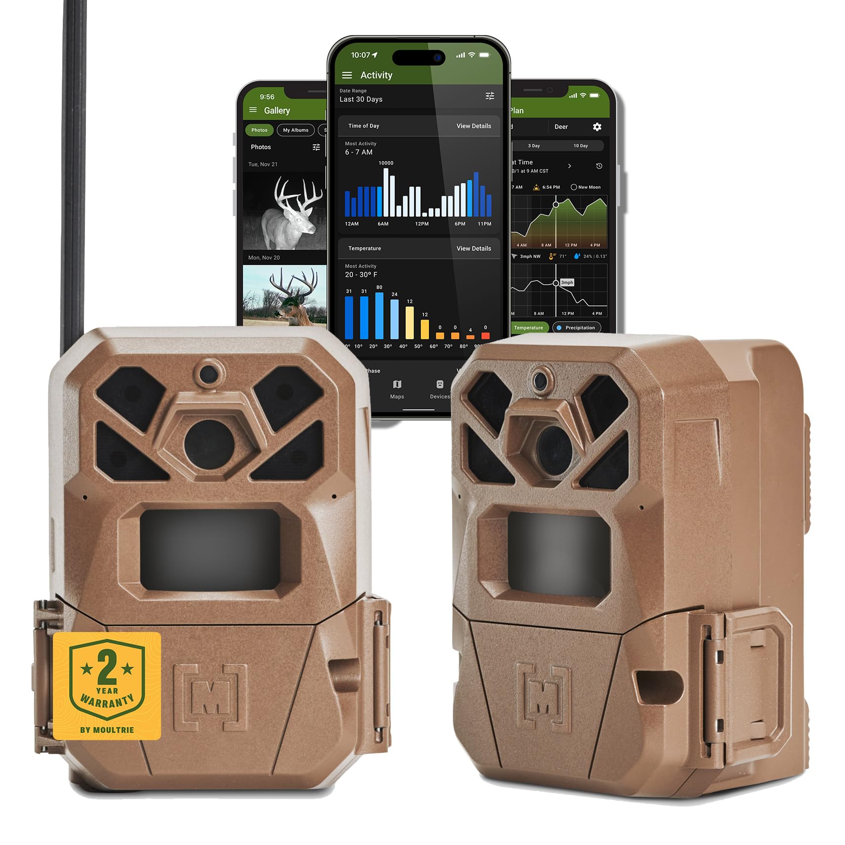 Moultrie Edge 2 Cellular Trail Camera 2-Pack - 36MP, Low-Glow Flash