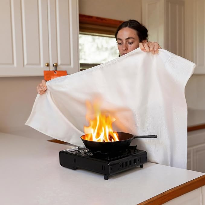 Fire Blanket for Kitchen and Home - 2 Pack 40"x 40" Emergency Fire Suppression Blanket Fiberglass Fabric for Survival Safety