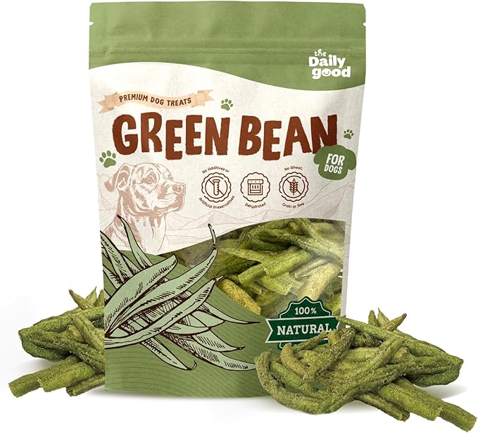 Green Bean Chips for Dogs – 100% Natural Single Ingredient Dog Treats – Snappy & Crispy – High Fiber, Hypoallergenic, Grain-Free – Healthy Snack for All Breeds – 1.5 oz