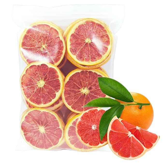 AFKCCPD Dried Grapefruit Slices, 7oz/200g Dehydrated fruit for cocktails Garnishes for Drinks, Natural No sugar added Dried Citrus Slices -Candle/Soap/Vase Fillers/Christmas Garland Indoor