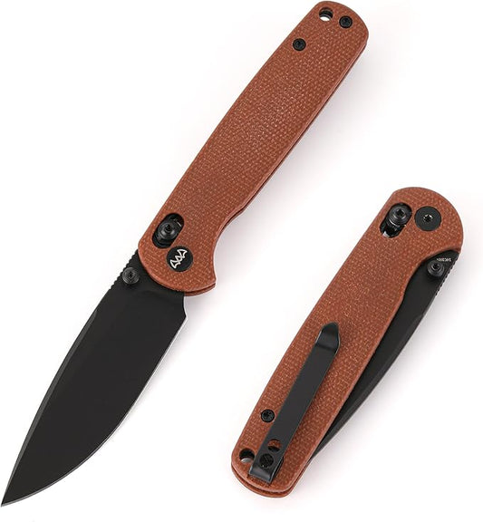 Folding Pocket Knife, 3.23" 14C28N Blade EDC Knife with Clip and Crossbar Lock, Small Pocket Knife for Men, Sharp Camping Hiking Hunting Survival Knives