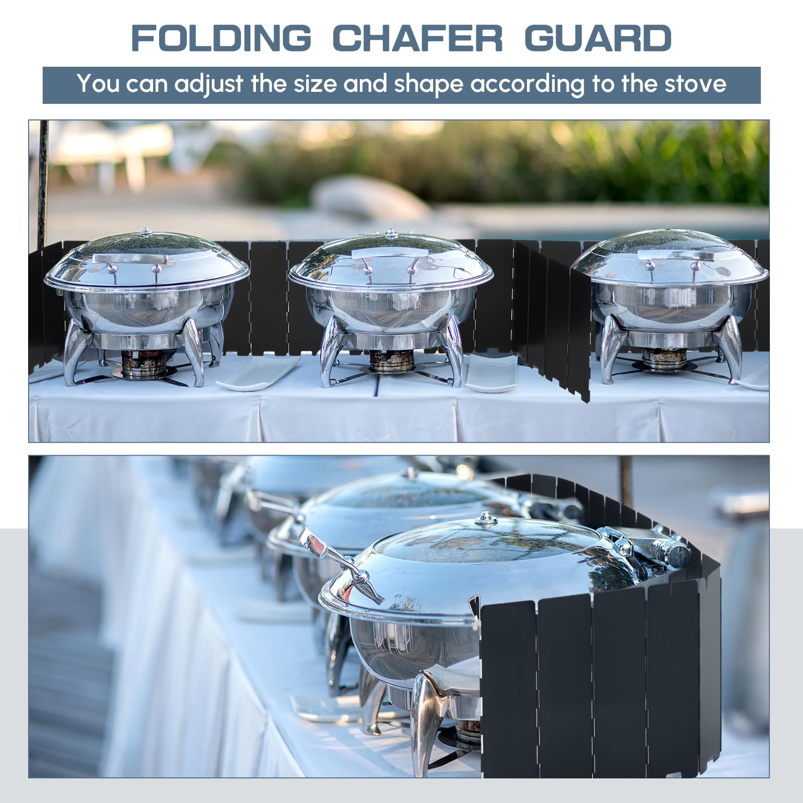 MorningRo 2 Pcs 40 Plate Camping Stove Windscreen Stainless Steel Folding Wind Cover with