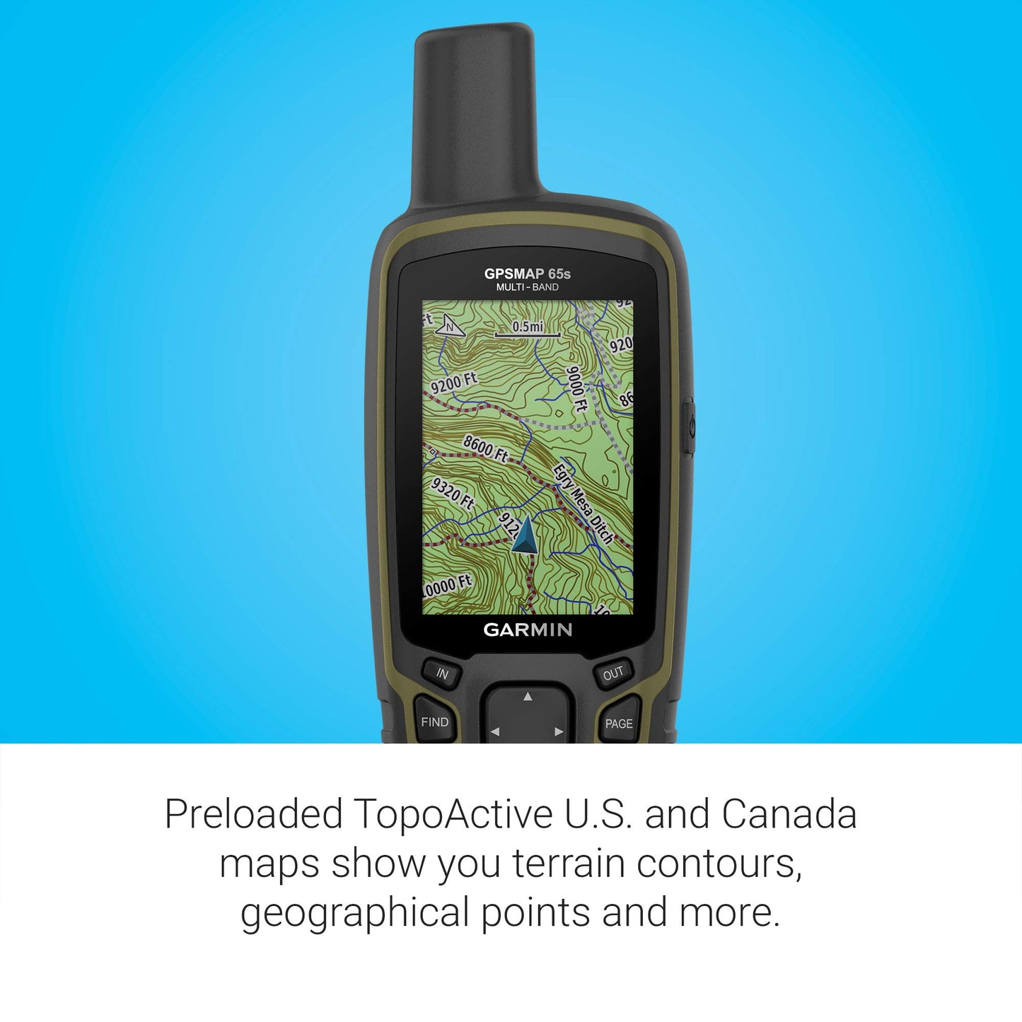 Garmin GPSMAP 65s, Button-Operated Handheld with Altimeter and Compass, Expanded Satellite Support
