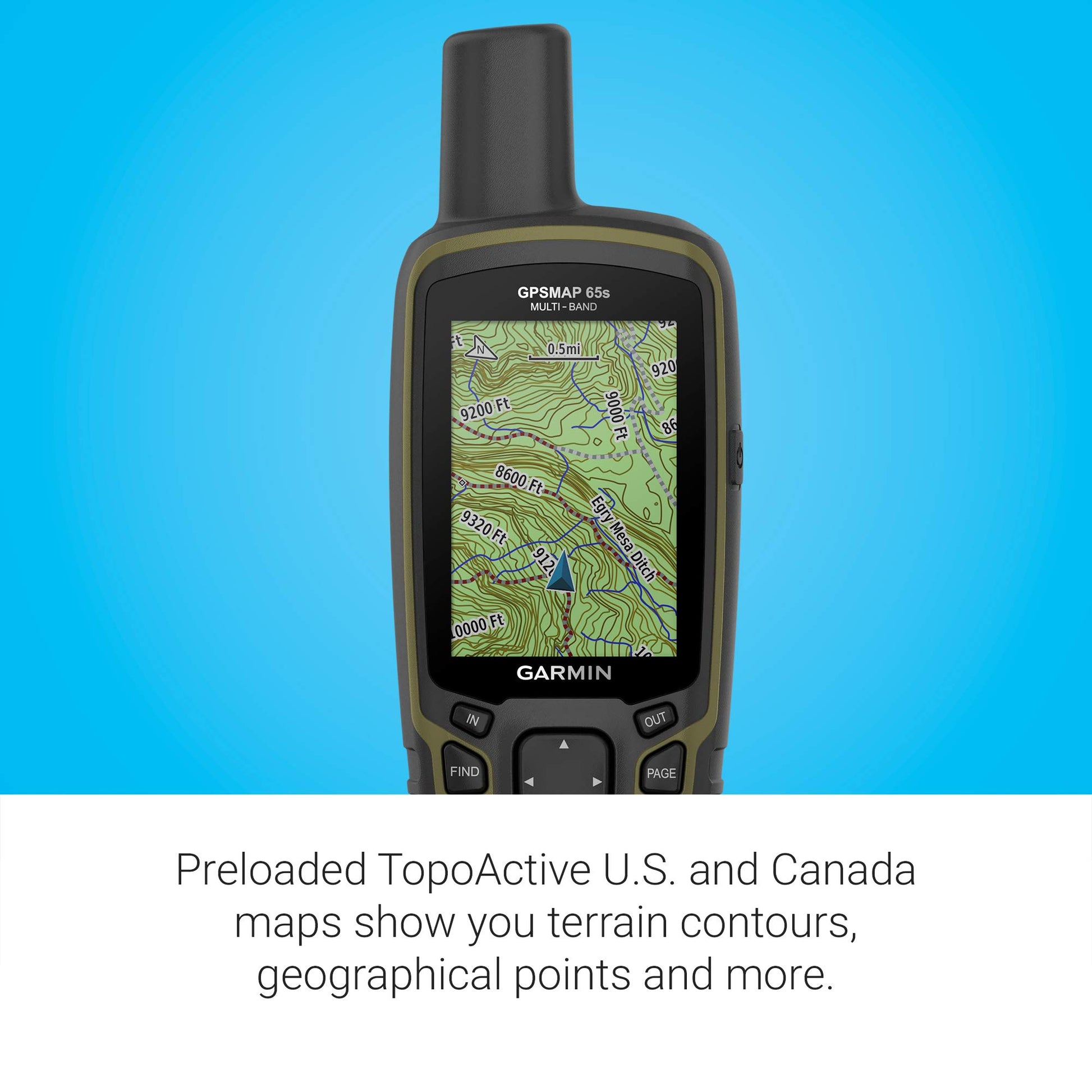 Garmin GPSMAP 65s, Button-Operated Handheld with Altimeter and Compass, Expanded Satellite Support
