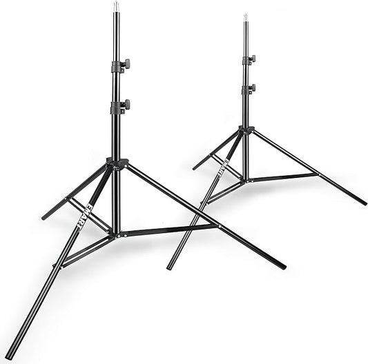 EMART 8.5 Ft Light Stand for Photography, 2 Pack Portable Photo Video Lighting Tripod for Speedlight, Flash, Softbox, Strobe, Camera, Selfie, Photographic Portrait
