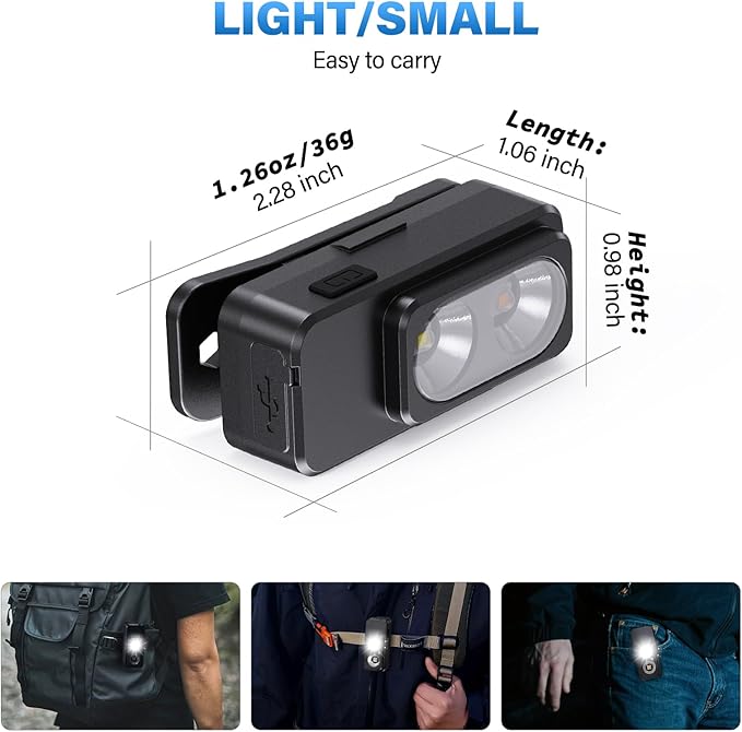 Headlamp Rechargeable 2PCS，Super Bright Motion Sensor Head Lamp with 8 Modes ，Head Lights for Forehead with Clip & Magneticï¼?IPX7 Waterproof Head Flashlight for Camping, Hunting，Hard Hat