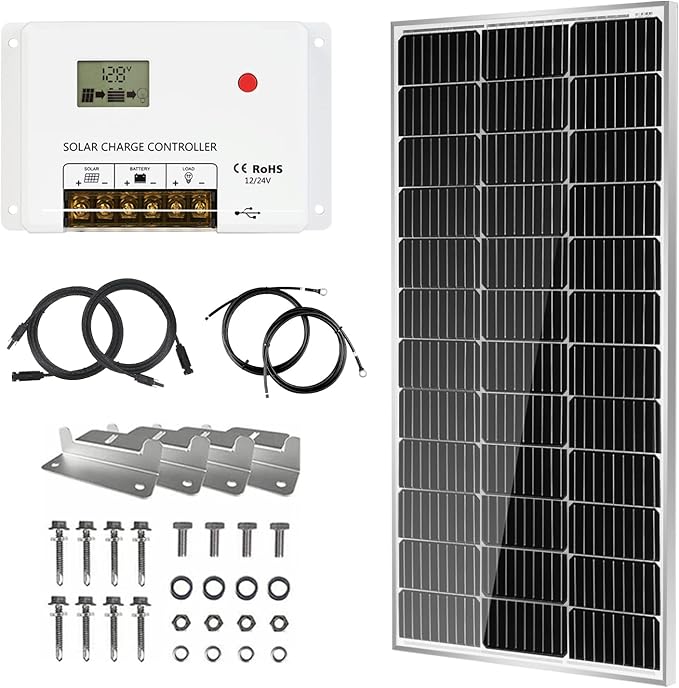 HQST Starter 100W 30PWM Controller 1 Piece monocrystalline Silicon Glass Set