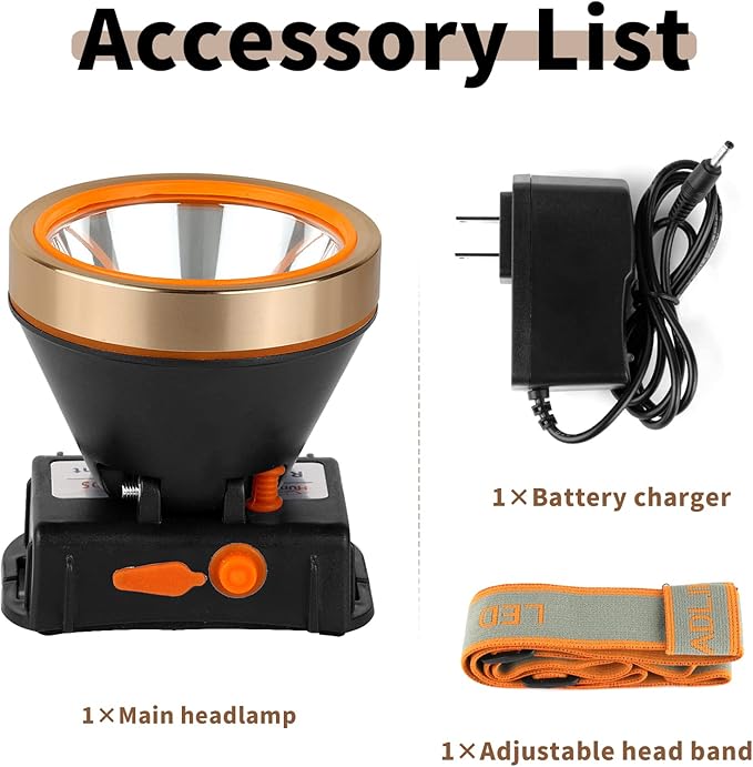 20W Superbright Coon Hunting Lights, High Lumens LED Headlamp with 2 Light Modes, Waterproof & Rechargeable Flashlight, Perfect for Outdoor Hiking, Hunting, Fishing, Night Activities