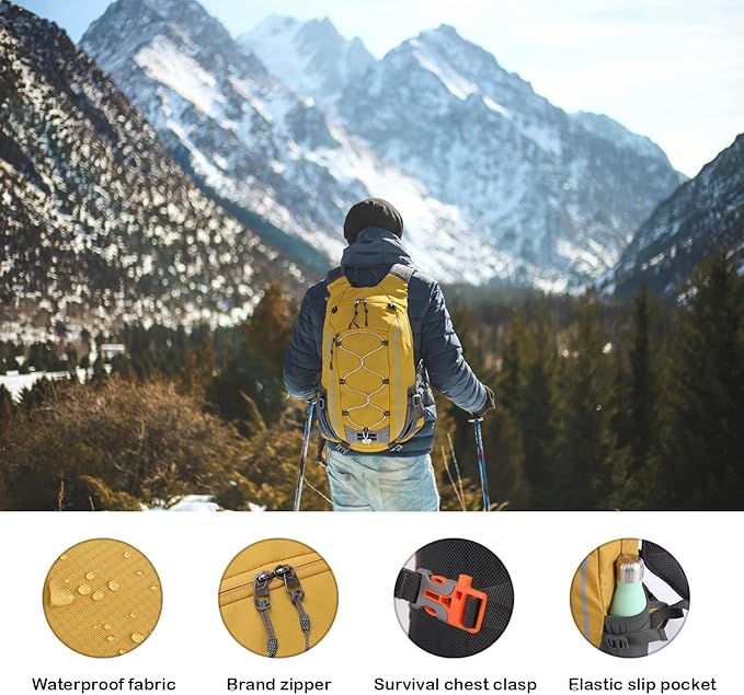 Small Hiking Backpack Lightweight Waterproof Daypack for Camping Cycling Fitness Outdoor Sports - Women Men Teens