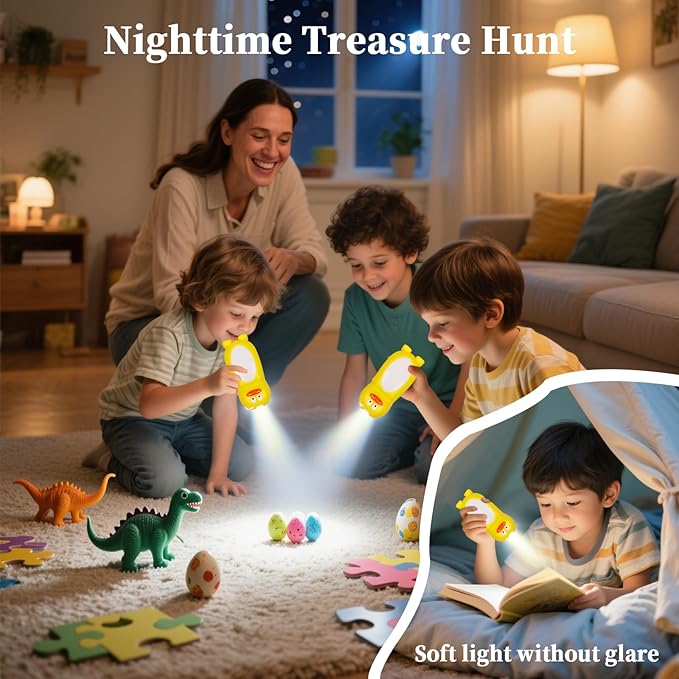 KunHe 8 Pack Animal Flashlights for Kids 2 in 1 Toddler Flashlight Camping Lantern Flashlights Camping Essentials for Kids Toddlers Lantern Cute Flashlight Christmas Gift for Girls Boys