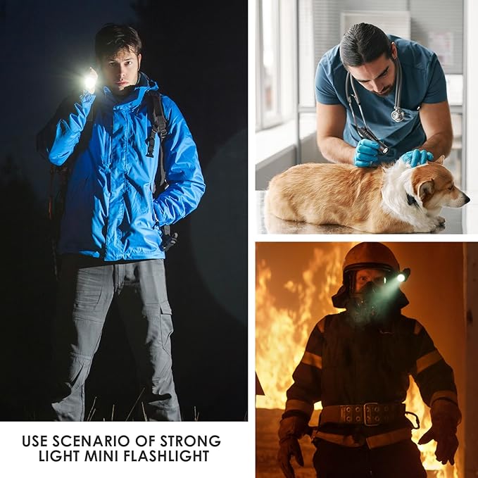 3.5" Mini Flashlight, AAA Small Pen Light with Clip, 500 Lumen Pocket Pen Flashlight Powered by AAA Battery, Portable Versatile for Inspection Medical Repair Camping Outdoor Emergency (White Light)