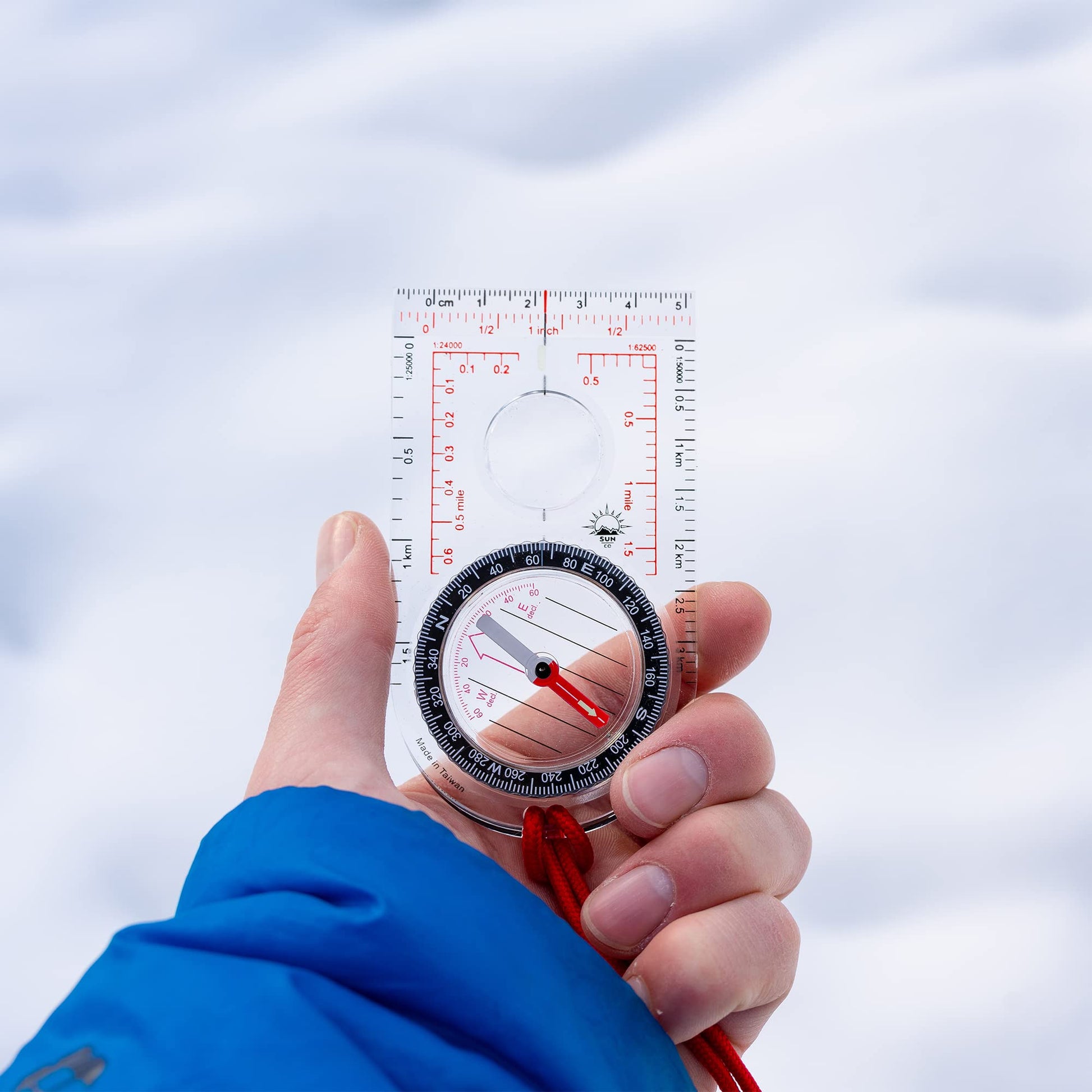 Sun Company ProMap - Ultra Lightweight Baseplate Map Compass with Declination Scale - Accurate