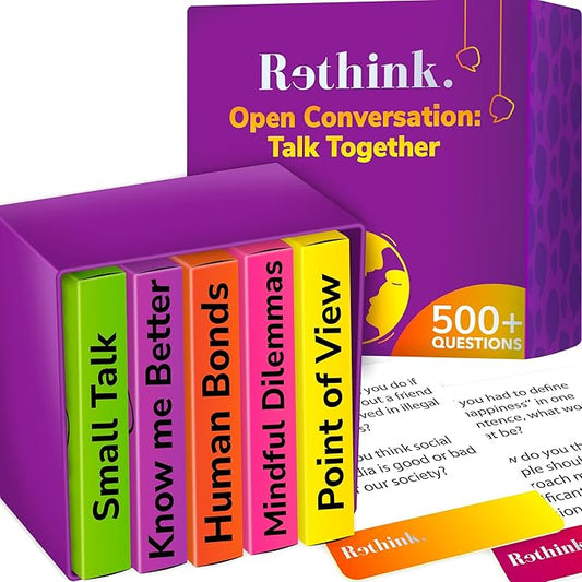 QUOKKA Conversation Cards for Families ??500 Thoughtful Questions in 5 Categories ??Premium Conversation Starter Cards for Family Game Nights, Reunions, and Travel ??Sharing Joy Table Talk Deck