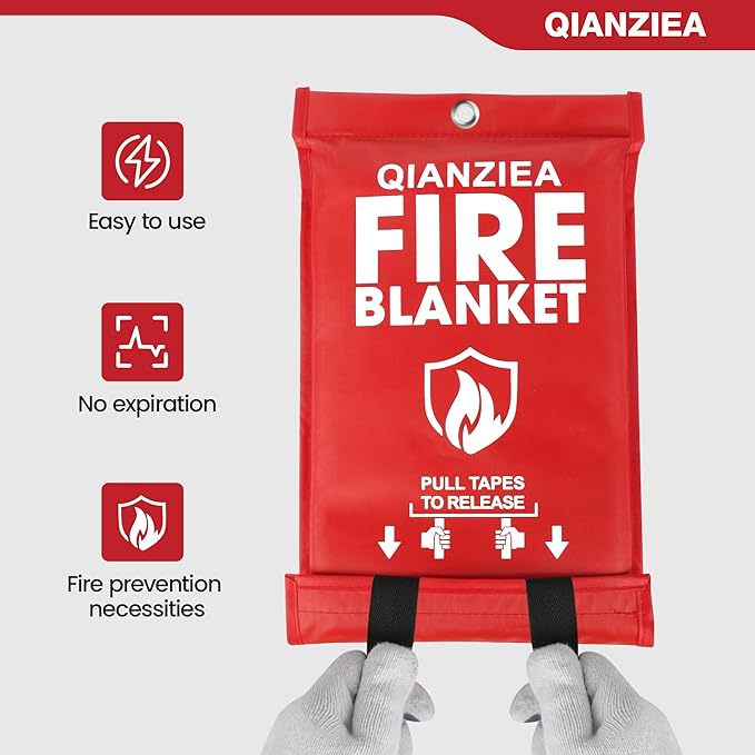 Fire Blanket,40"x40",Emergency Fire Blankets for Home and Kitchen,4 Pack
