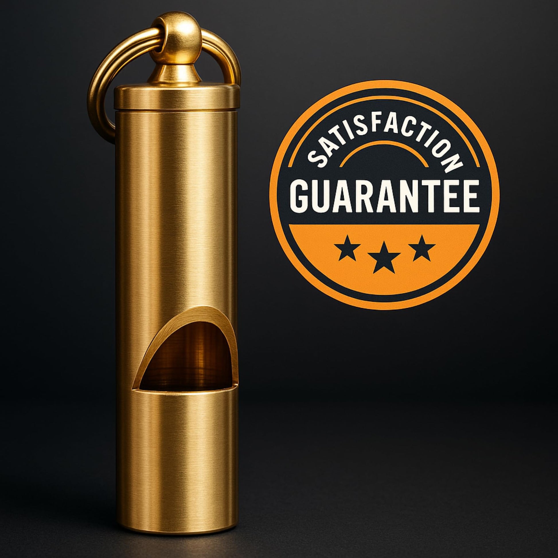Loudest Brass Whistle — The Original 2-Inch Premium Emergency Whistle 125db+ One Piece Outdoor