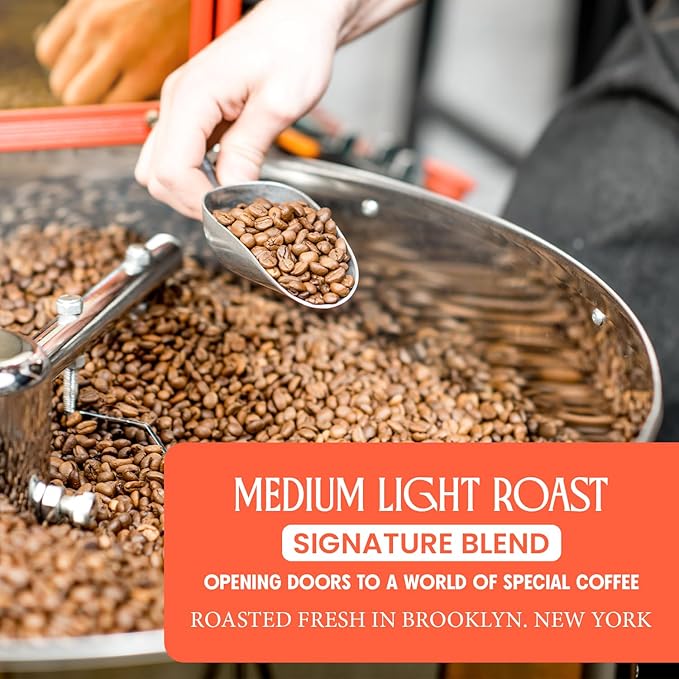 Solstice Coffee Whole Bean, Arabica Medium Light Roast Coffee Beans with Bright Flavors of Golden Raisin, Apricot & Toasted Walnut, 35.2 oz (2.2lb) Bag, Freshly Roasted in Brooklyn, Kosher Certified