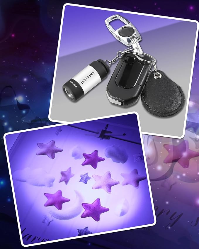 Mudder 12 Pieces Mini Keychain Flashlight Rechargeable Operation Christmas Bulk Plastic Small Torch Flashlight Handheld LED USB Rechargeable Waterproof for Camping Hiking Favor(White Light in White)