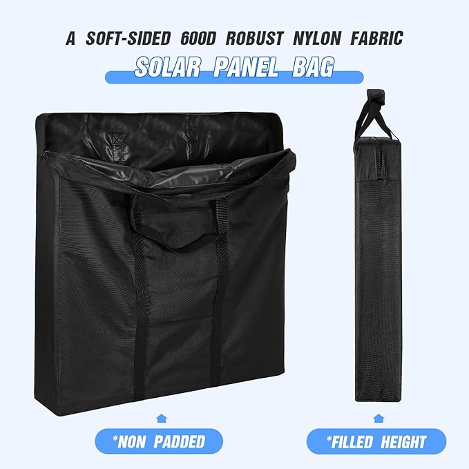 Solar Panel Storage Bag Compatible with Jackery Solars Panel 100 Watt,Waterproof Solar Panel Bags,Dustproof Carrying Case with Pocket,21.7''L x3.9''W x 25.6''H(Bag Only)