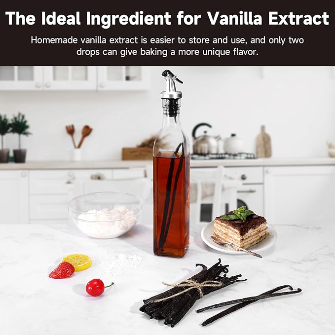 SPICEEL Madagascar Vanilla Beans Whole Grade A Vanilla Pods for Making Extract, Whole 5" - 7" Vanilla Beans for Baking, 6 Counts