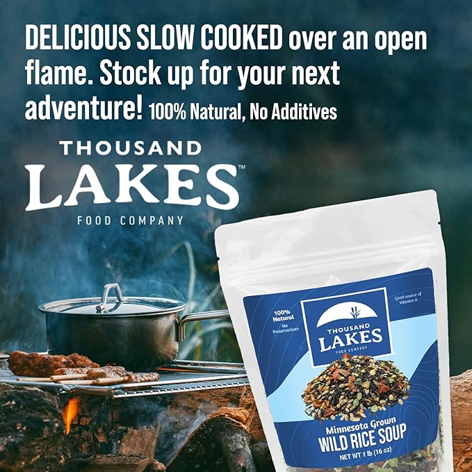 Thousand Lakes Minnesota Wild Rice Soup Mix with Vegetables - 1 pound | Fat Free | 20+ Servings | 100% Natural | Vegetarian