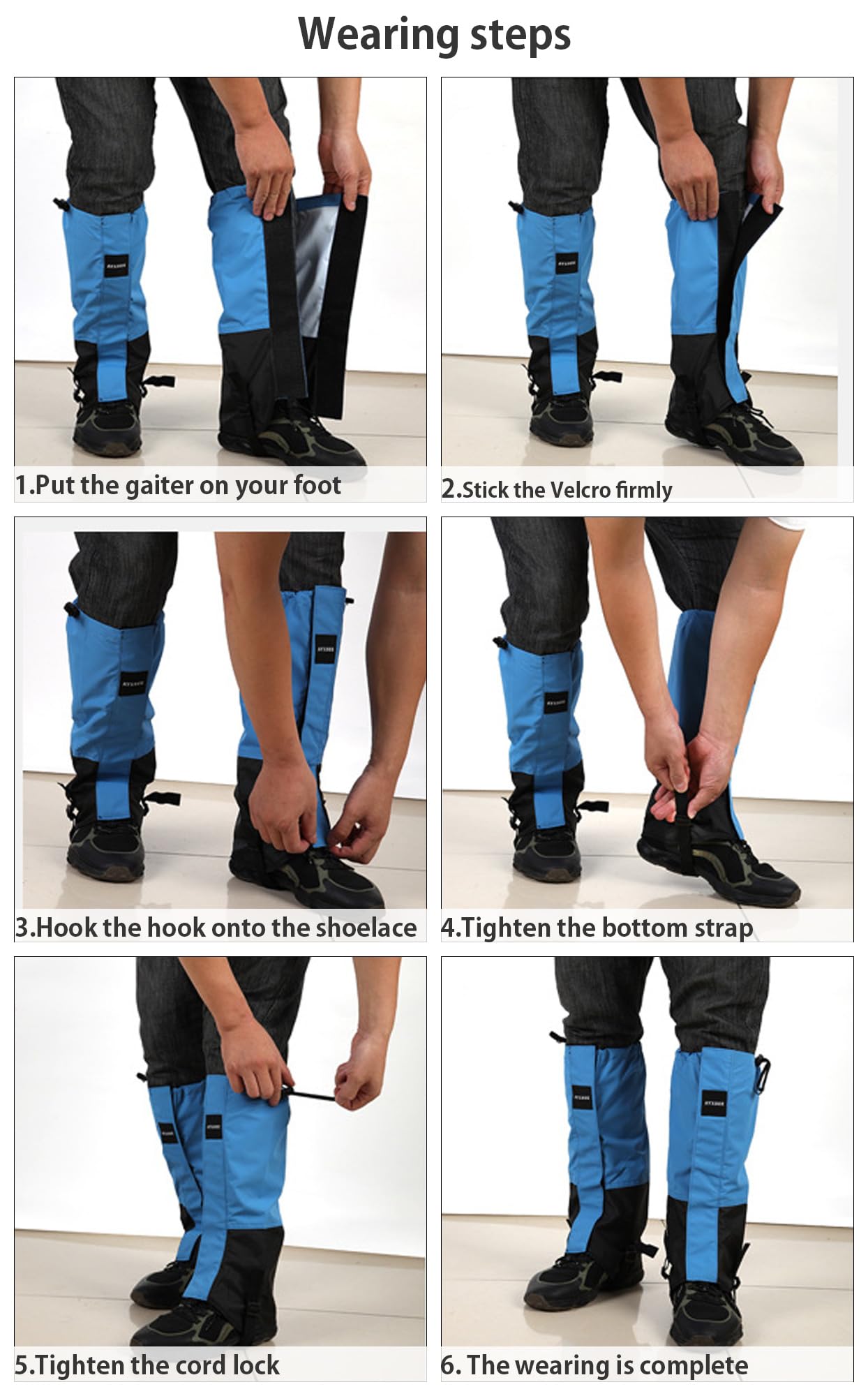 Winter Snow Gaiters for Hiking - Waterproof Ankle Covers for Snow Trekking, Skiing - Universal Fit