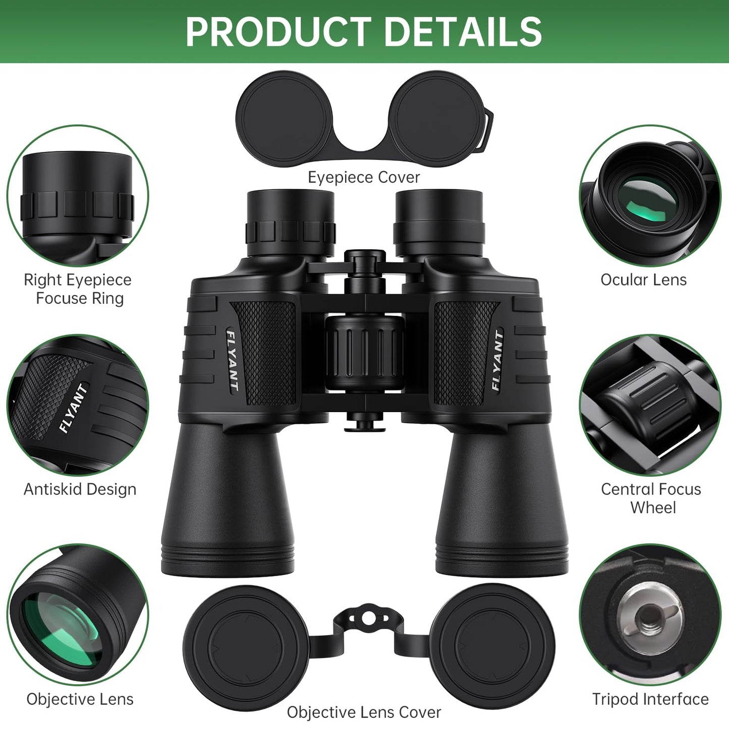 20x50 High Powered Binoculars for Adults, Waterproof Compact Binoculars with Low Light Vision for