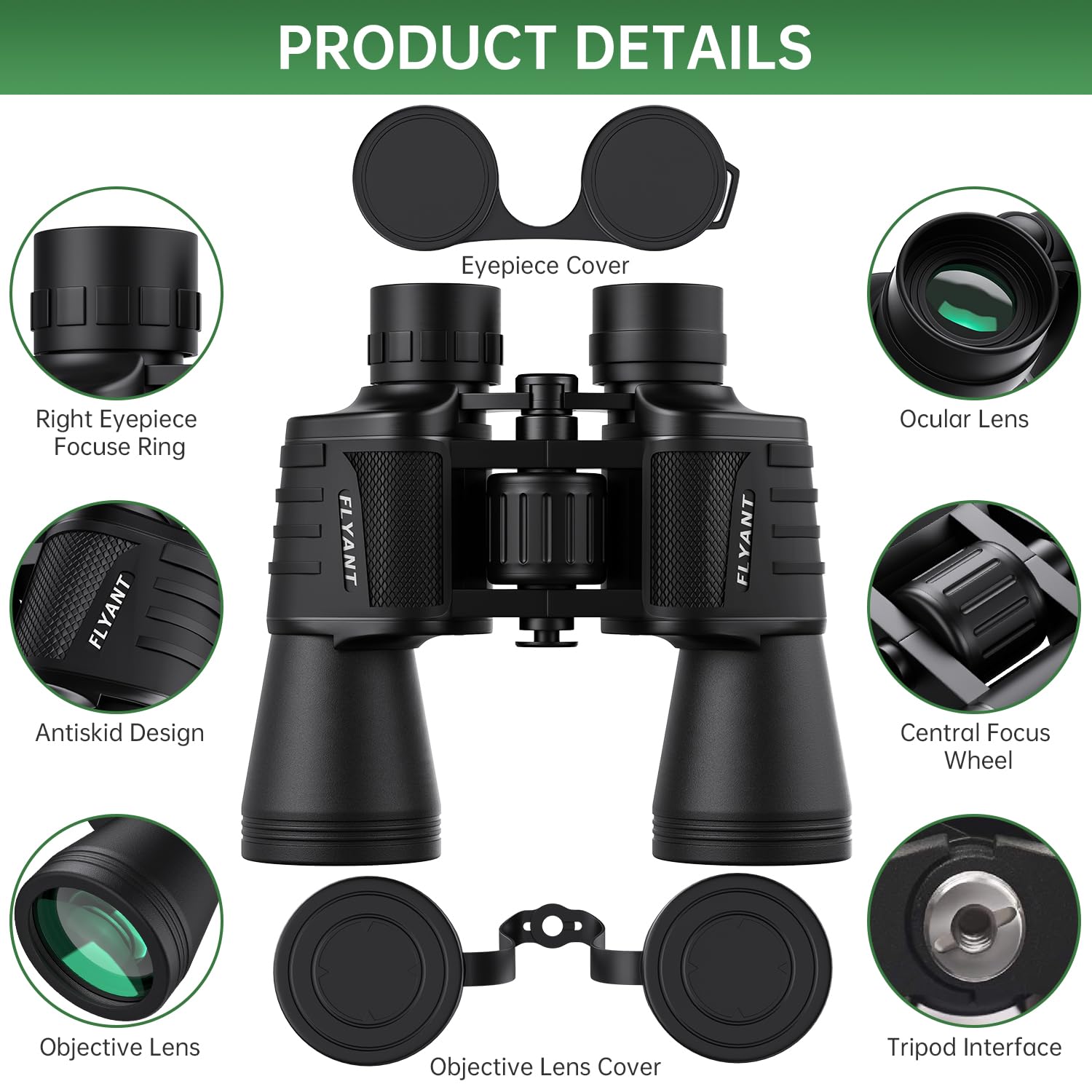 20x50 High Powered Binoculars for Adults, Waterproof Compact Binoculars with Low Light Vision for