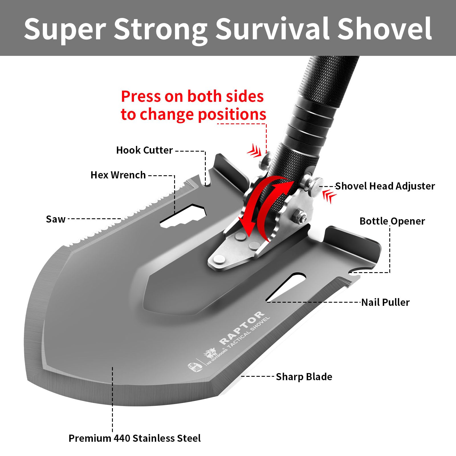 HX OUTDOORS Survival Tactical Shovel