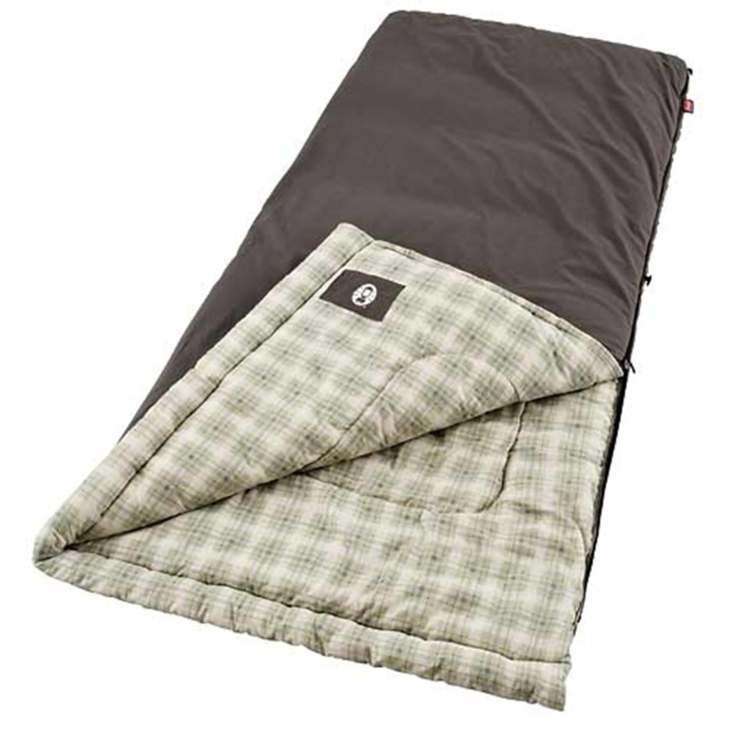 Coleman Heritage Big & Tall 10°F Flannel Sleeping Bag, XL Sleeping Bag Fits Adults up to 6ft 7in