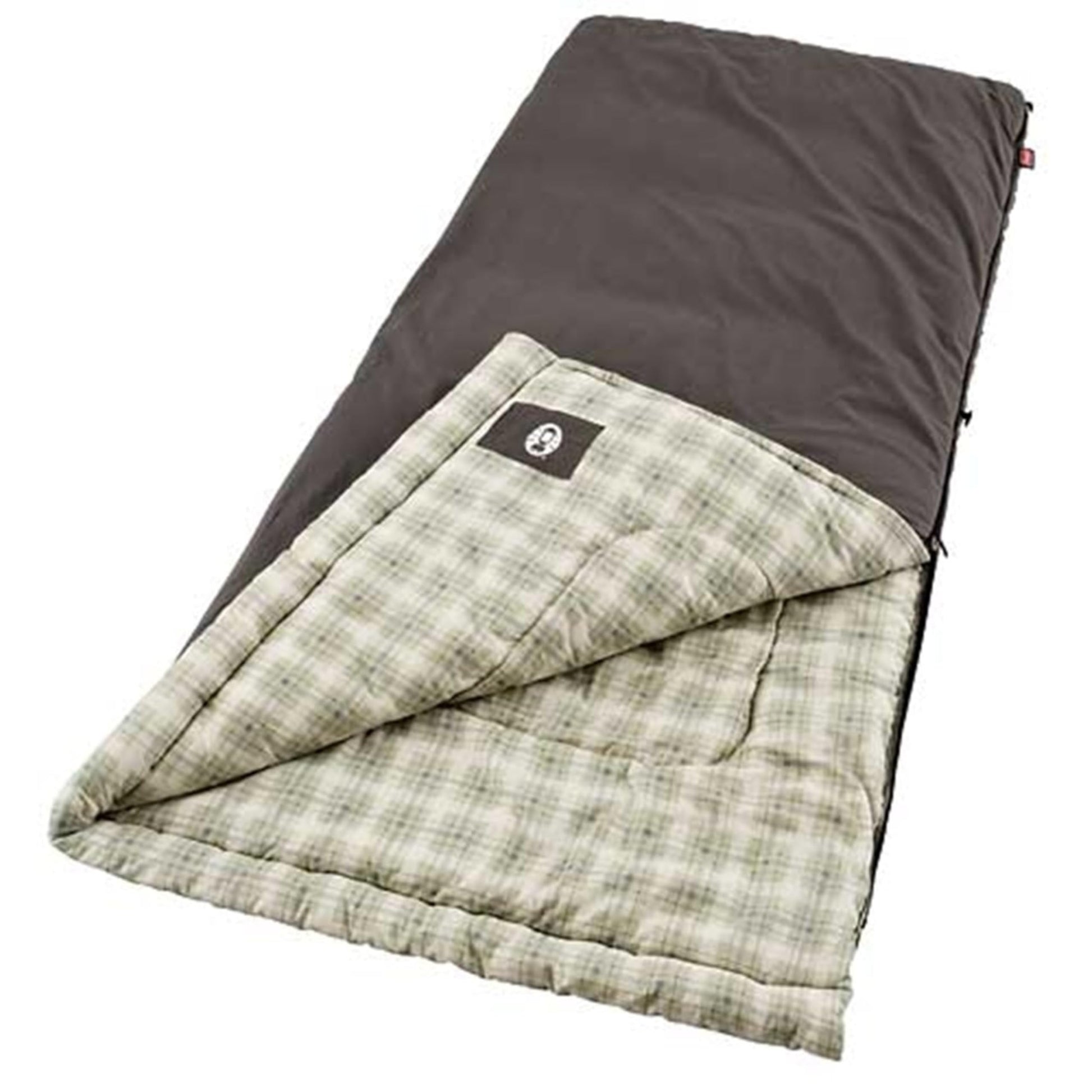 Coleman Heritage Big & Tall 10°F Flannel Sleeping Bag, XL Sleeping Bag Fits Adults up to 6ft 7in