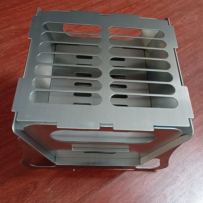 zeng Portable Stainless Steel Camping Grill ??Foldable BBQ Charcoal Grill for Outdoor Cooking, Camping, Picnics (7.87"x8.66"x7.68", 5 lbs)