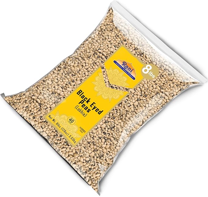 Rani Black Eyed Peas, Dried Cowpeas (Lobhia) 128oz (8lbs) 3.63kg Bulk ~ All Natural | Vegan | Kosher | Gluten Friendly | Product of USA