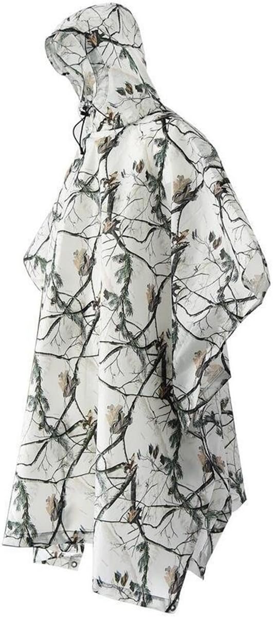 3 in 1 Poncho Multifunction Rain Coat Snow Raincoat Ground Sheet Tent Cover Shelter for Hunting Camping Camouflage