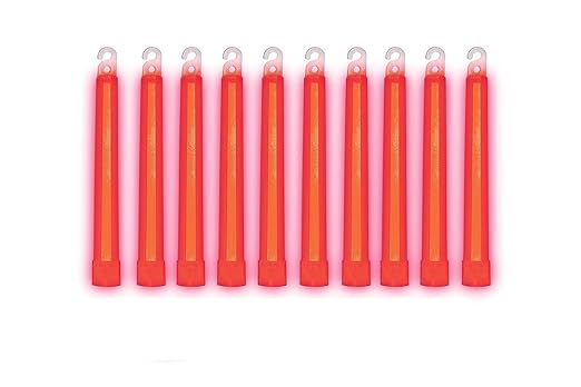 Cyalume - 9-08002 SnapLight Red Light Sticks ??6 Inch Industrial Grade, Ultra Bright Glow Sticks with 12 Hour Duration (Pack of 10)