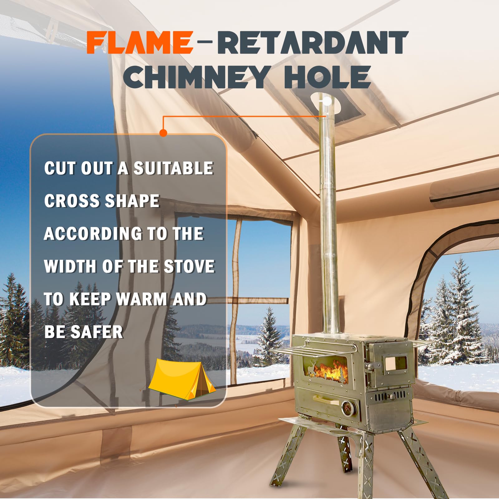 Inflatable Tent with Skylight & Stove Jack,Blow Up Tents, Hot Tent