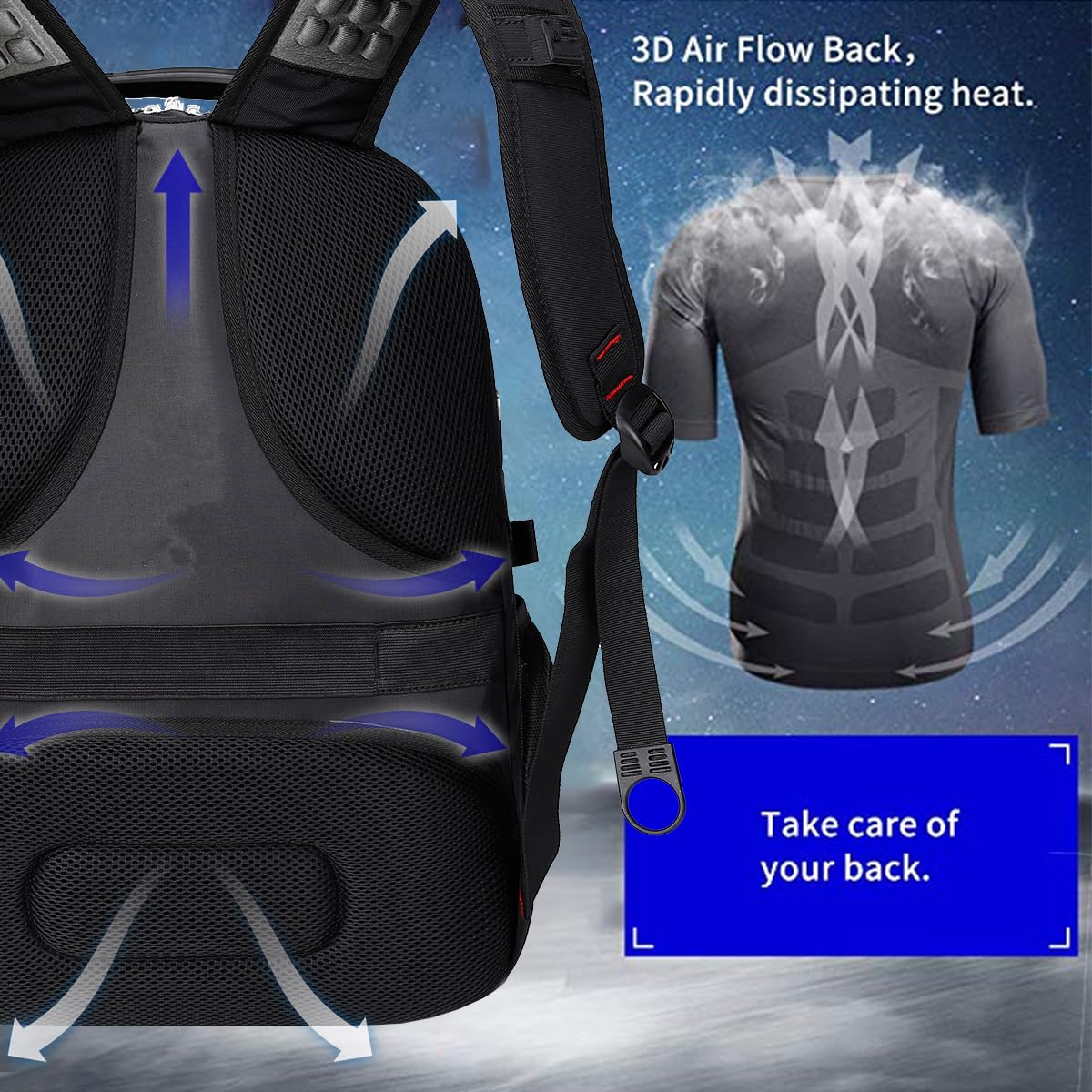SHRRADOO Extra Large Travel Laptop Backpack for Men, Work College Backpacks