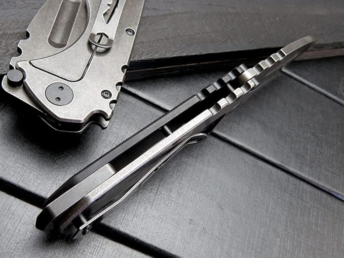 Gtk137 Folding Knife D2 Steel Blade G10 &Steel Handle EDC Tool Knife for Outdoor Camping(G10&Steel)